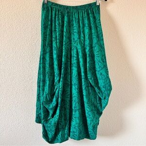C.M.C Color Me Cotton Boho Maxi Skirt women’s Large Green Hippie Festival Witchy